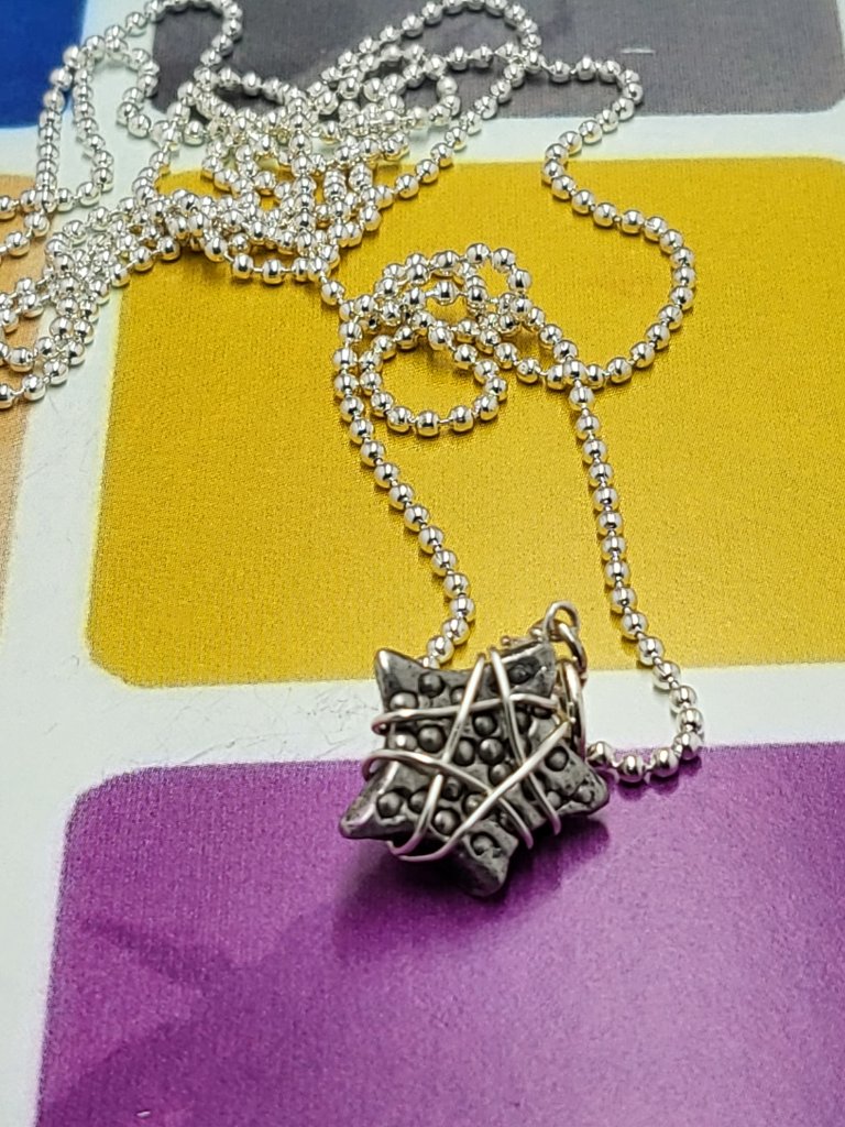 Necklace With Vintage Todd Oldham Buttons 90s Silver Tone